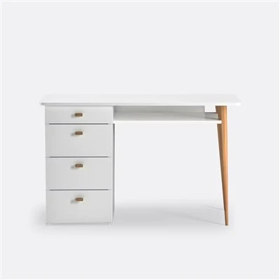 Wit bureau met opbergruimte